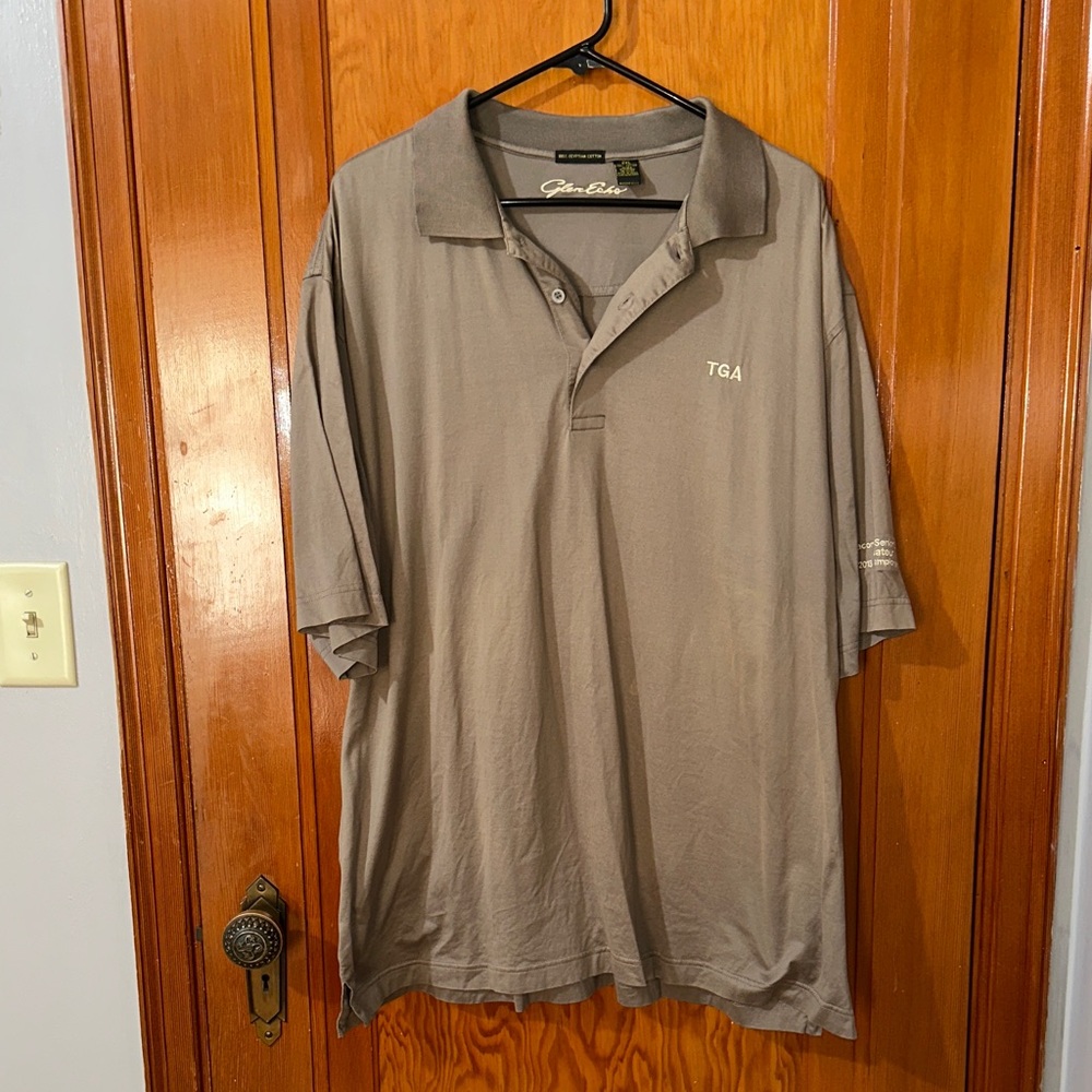 Glen echo Taupe Polo Shirt for Men Sz 2xL